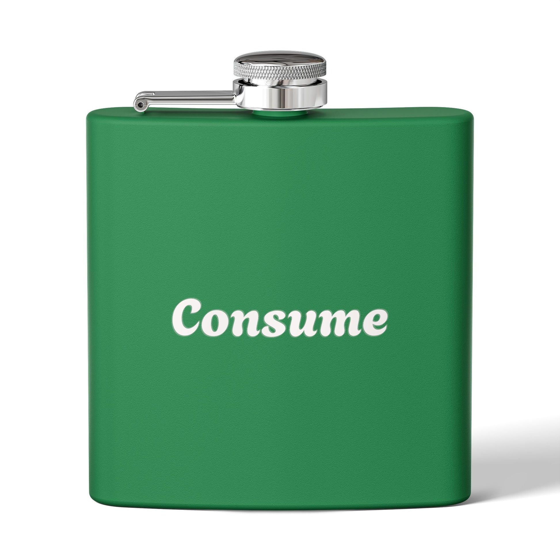 "Consume" -  6 oz Stainless Steel Flask - Premium 6 oz Stainless Steel Hip Flask from Concordia Style Boutique - Just $28.88! Shop now at Concordia Style Boutique