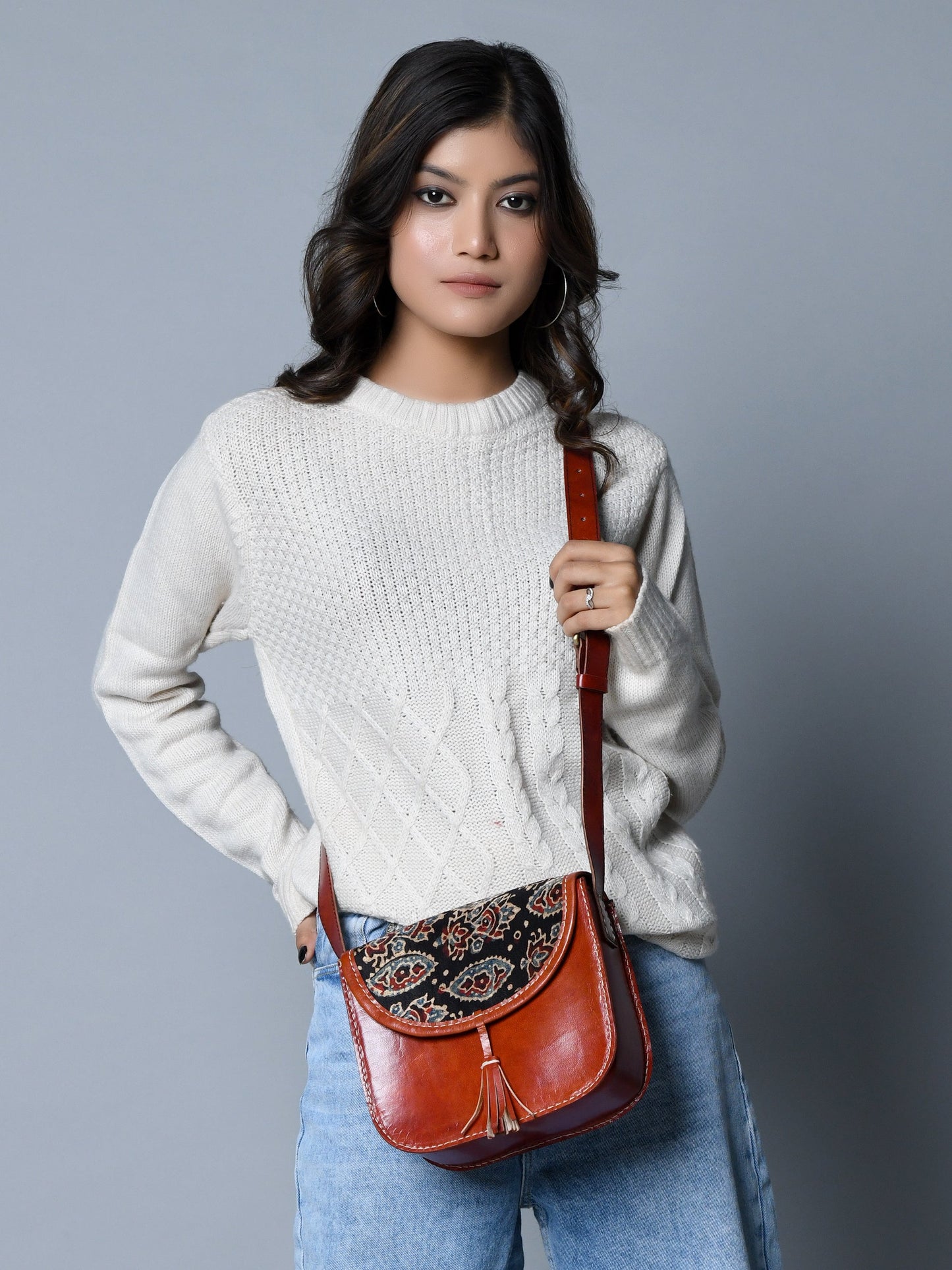 Astounding Ajrakh Ethnic Satchel - Concordia Style Boutique