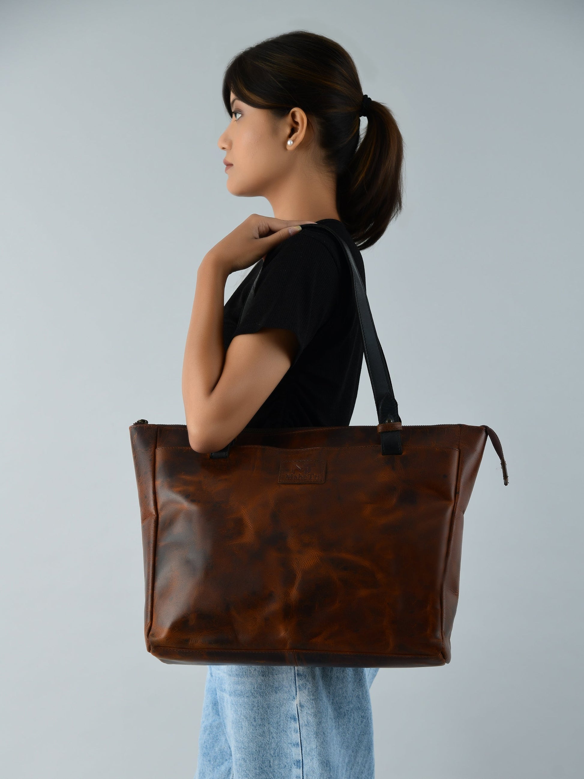 Portland Leather Tote with Zipper - Concordia Style Boutique