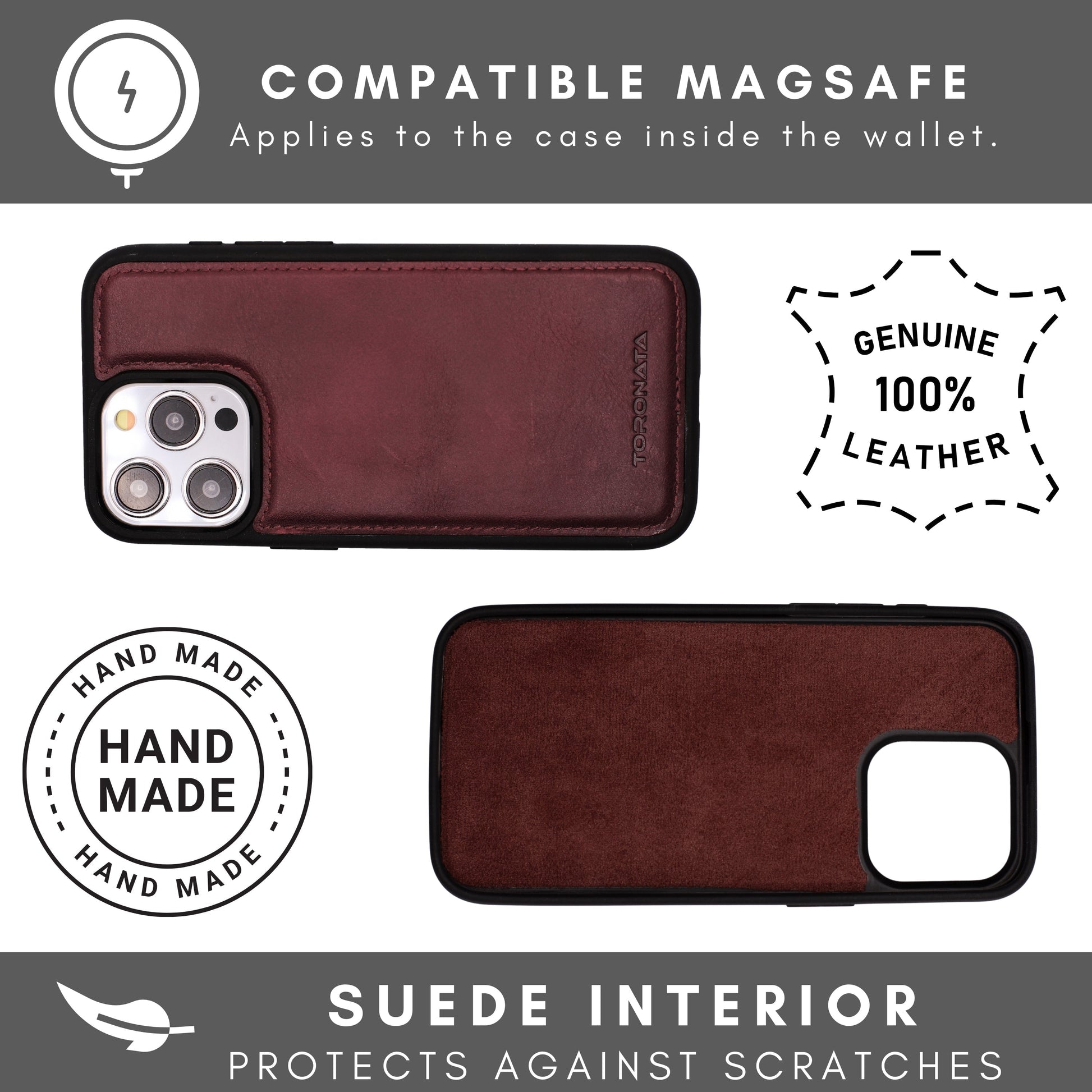 Vegas Premium Leather iPhone 15 Wallet Case with MagSafe | Detachable RFID Blocking Luxury Wallet - Concordia Style Boutique