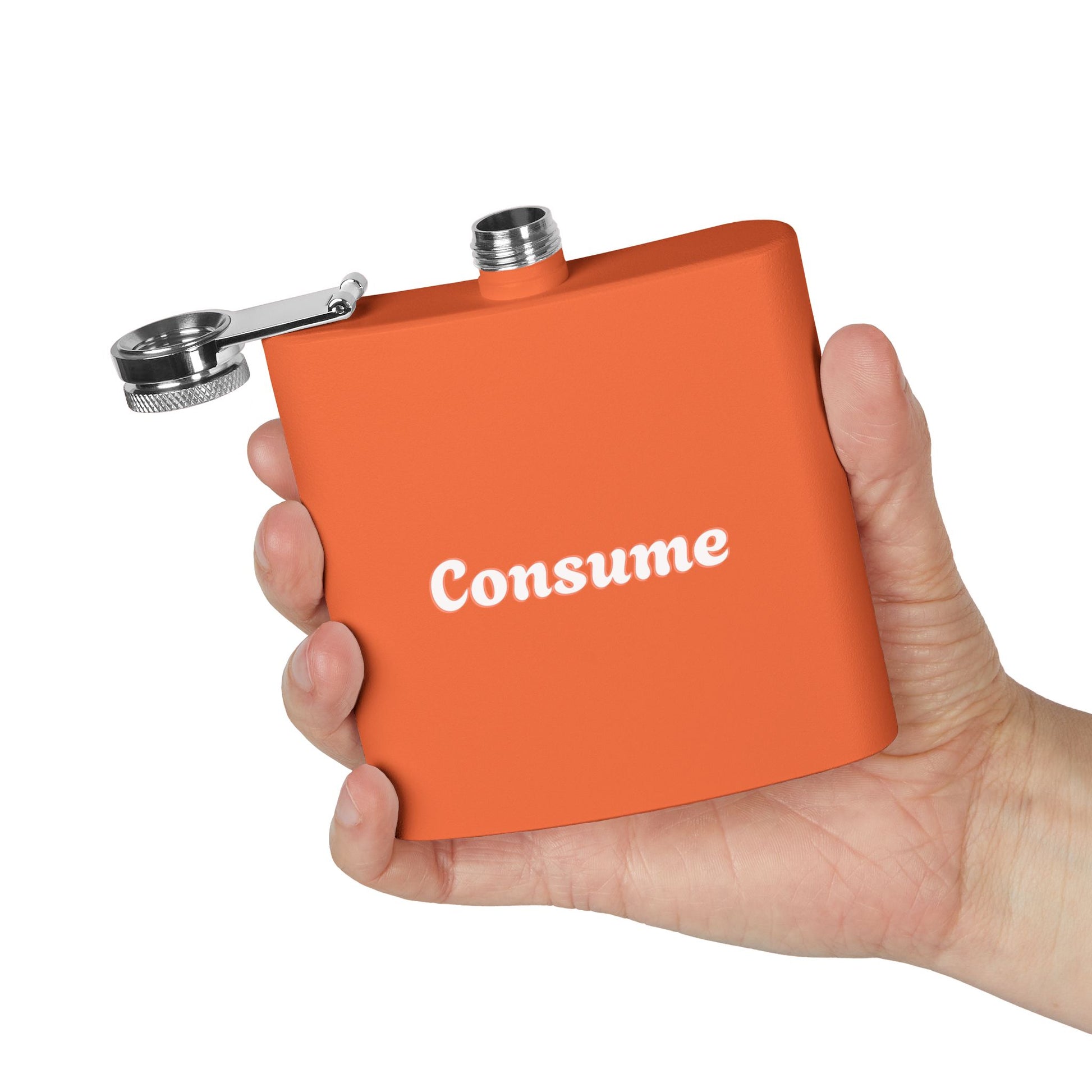 "Consume" -  6 oz Stainless Steel Flask - Premium 6 oz Stainless Steel Hip Flask from Concordia Style Boutique - Just $28.88! Shop now at Concordia Style Boutique