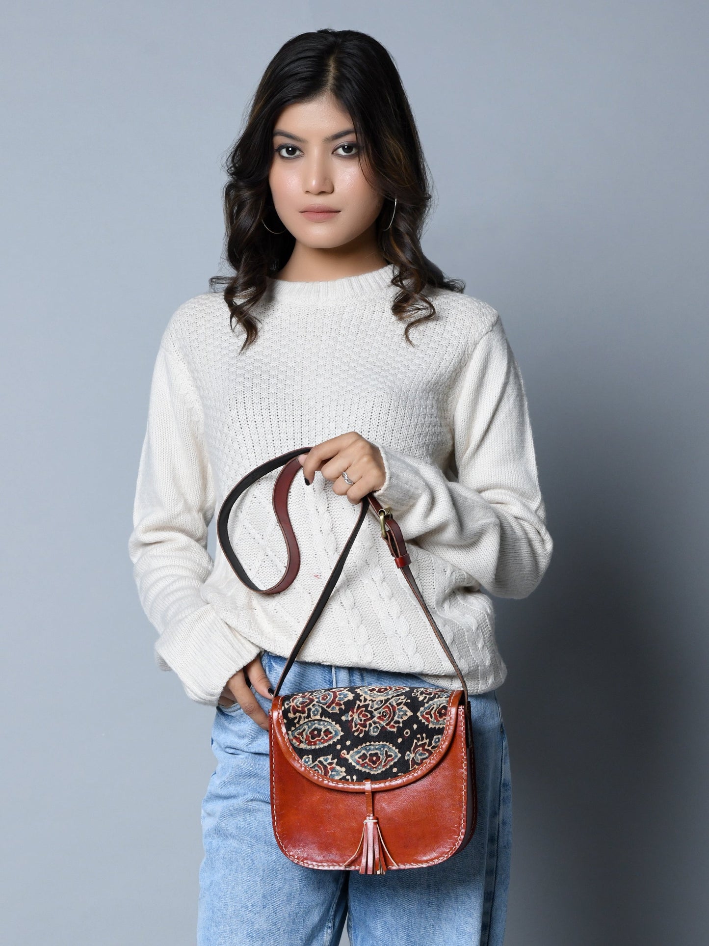 Astounding Ajrakh Ethnic Satchel - Concordia Style Boutique