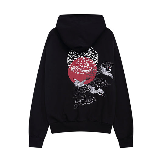 YE735 Red Suns Cranes Hoodie - Concordia Style Boutique