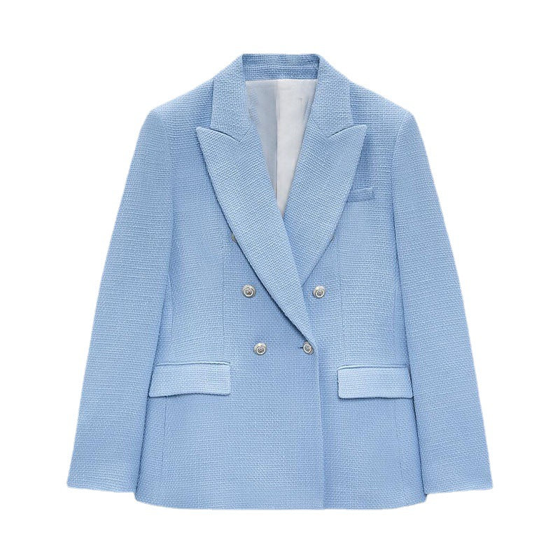 Women's Textured Double-breasted Blazer