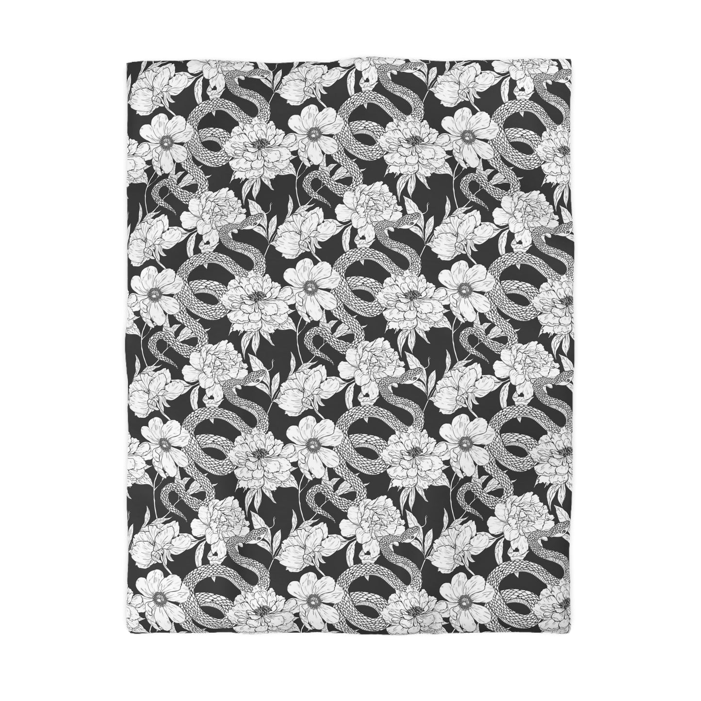 "Garden in Gray" Microfiber Duvet Cover