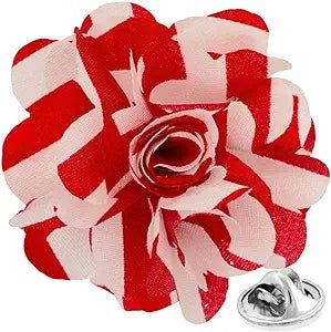 Vittorio Vico Unisex Striped Satin Flower Lapel Pin