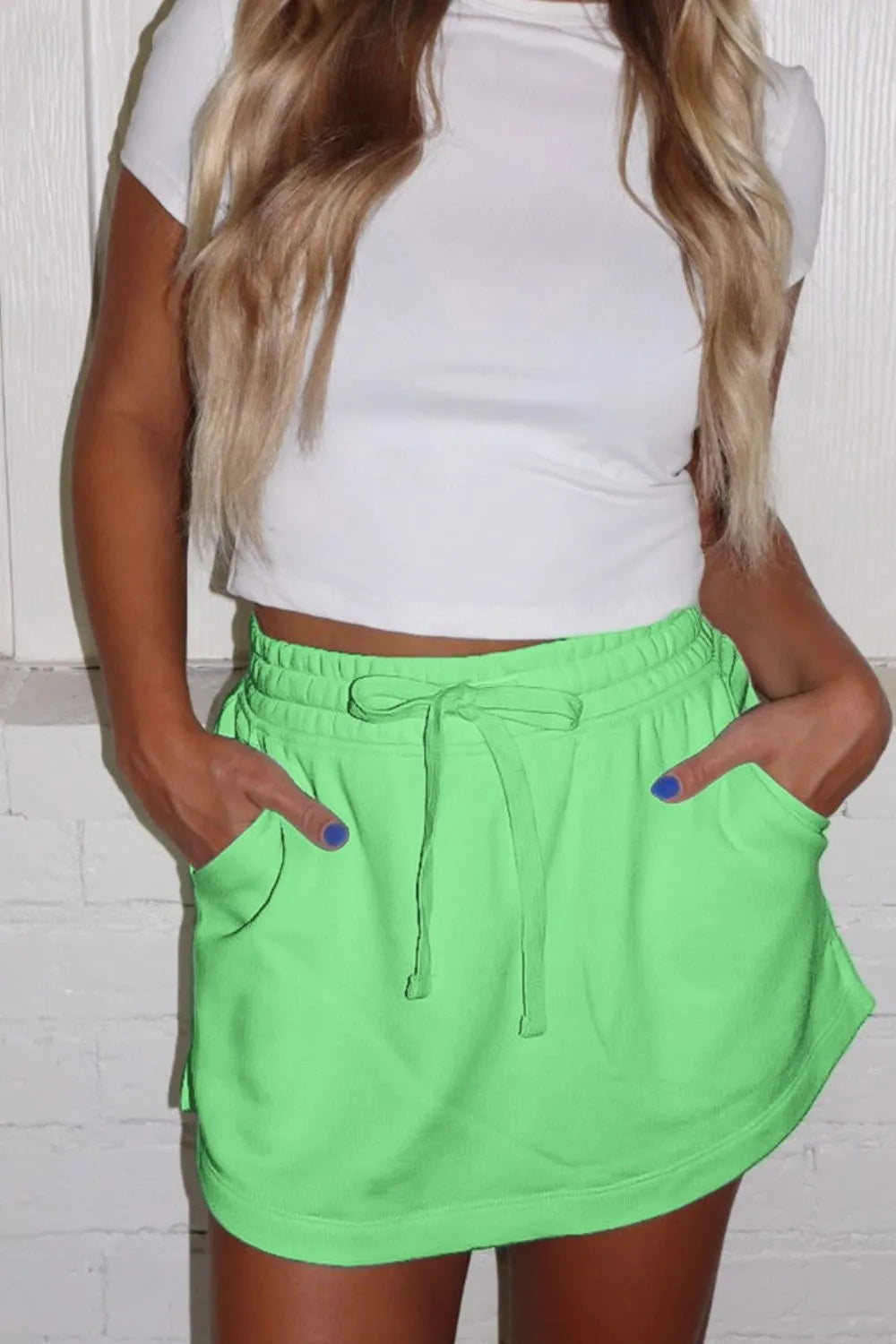 Drawstring Solid Mini Skort - Concordia Style Boutique