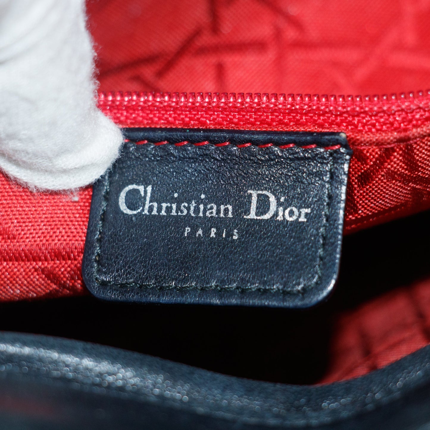 Christian Dior Leather Studded Black Lady Dior Tote Bag #8532