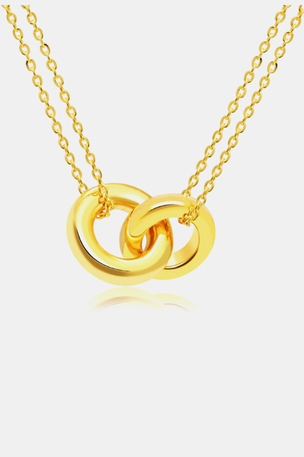 Linked Ring Pendant Chain Necklace - Premium Ring Pendant Chain Necklace from Trendsi - Just $10! Shop now at Concordia Style Boutique