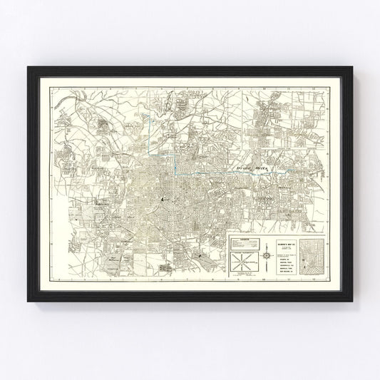 Vintage Map of Atlanta, Georgia 1947 - Concordia Style Boutique