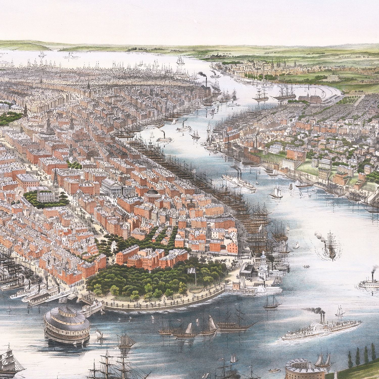 Vintage Map of Brooklyn, New York 1852 - Concordia Style Boutique