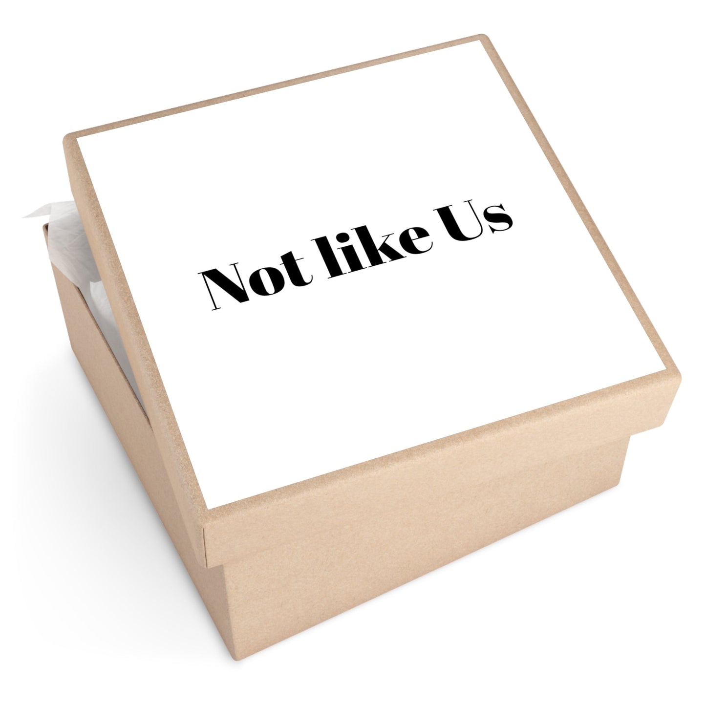 "Not Like Us" - Square Vinyl Stickers - Bold Statement Decal, Fun Gift for Friends, Aesthetic Room Decor, Laptop, Water Bottle, Scrapbooking - Premium Square Vinyl Stickers from Concordia Style Boutique - Just $5.32! Shop now at Concordia Style Boutique