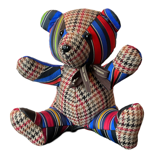 Couvertures et Tenues du Jour Vintage Silk Scarf Patchwork Teddy Bear