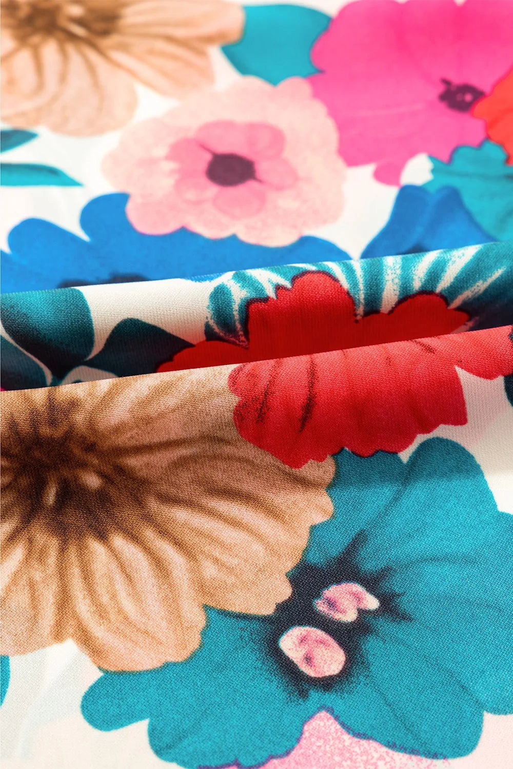 Floral Mock Neck Striped Cap Sleeve Blouse - Concordia Style Boutique