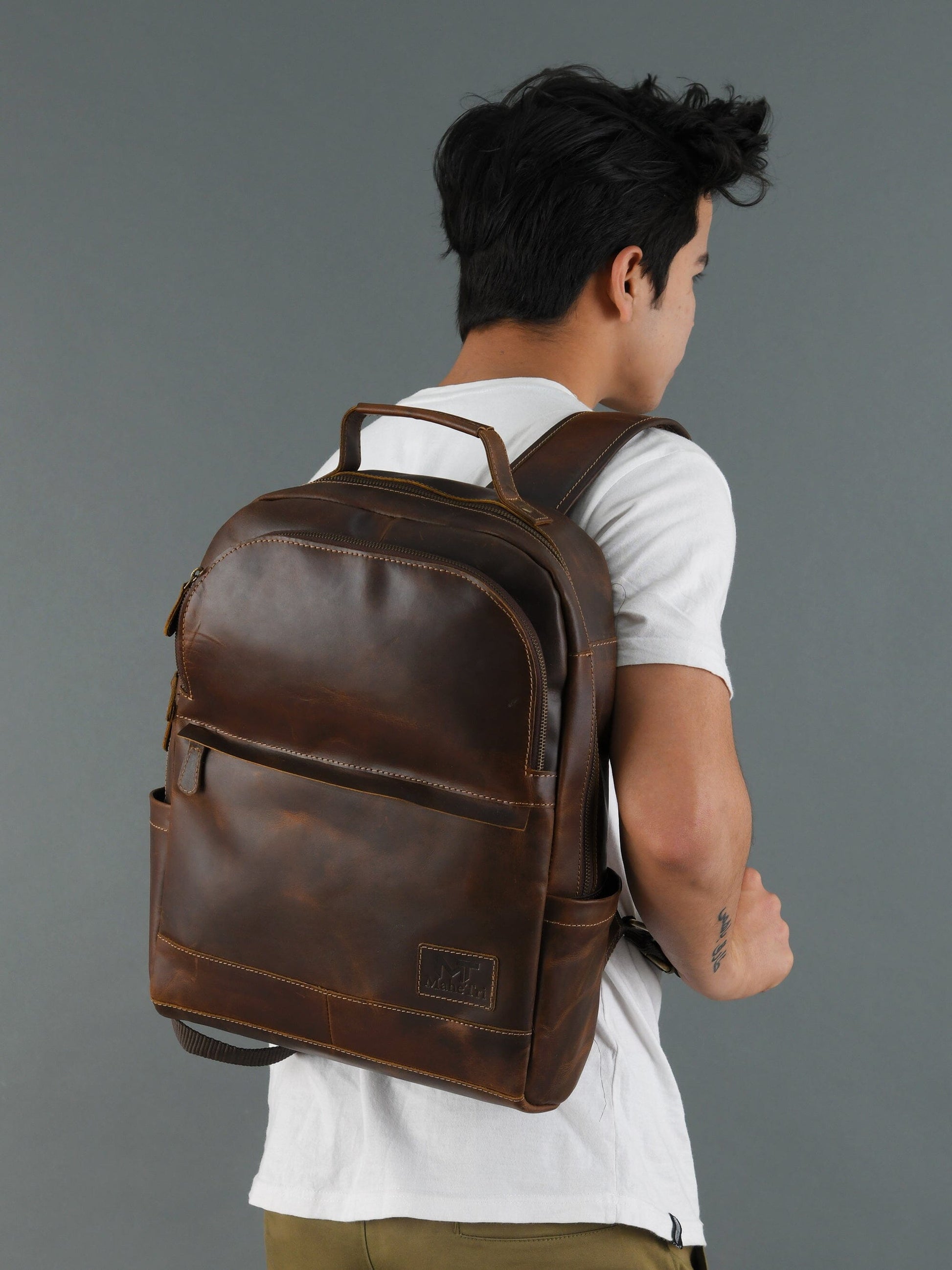 MaheTri Cambridge Unisex Buffalo Leather Backpack - Concordia Style Boutique