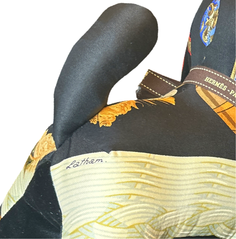 Couvee d'Hermes Vintage Silk Scarf Patchwork Puppy