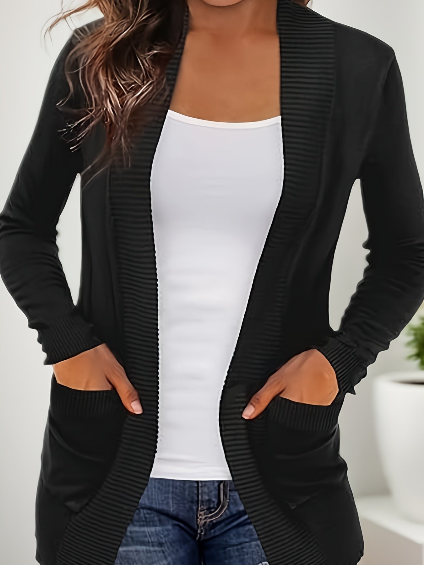 Women’s Casual Knitted Cardigan with Pockets