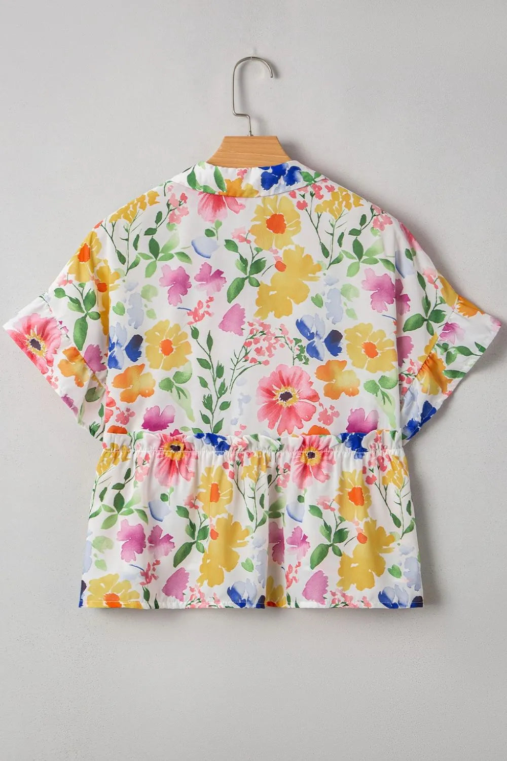 Floral Boxy Fit Ruffled Short Sleeve Blouse - Concordia Style Boutique