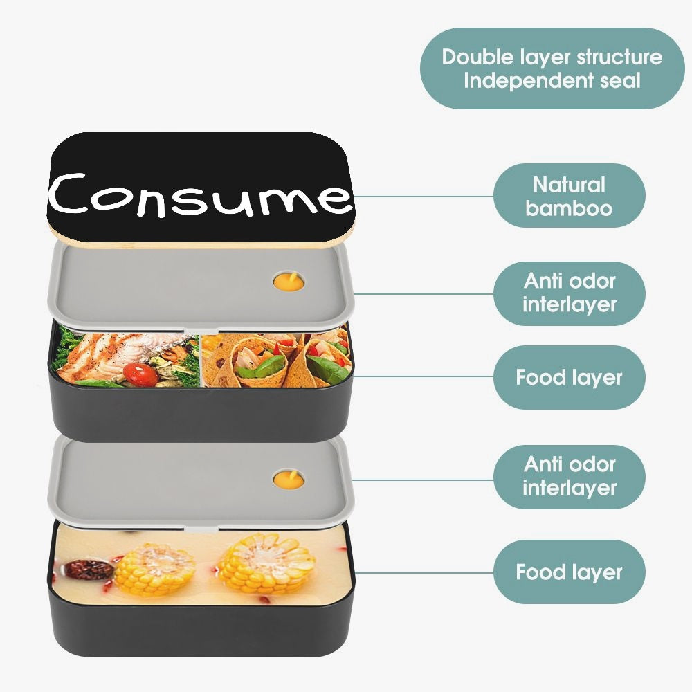 Consume - Double Layer Lunch Box - Premium New Arrival from Concordia Style Boutique - Just $15! Shop now at Concordia Style Boutique