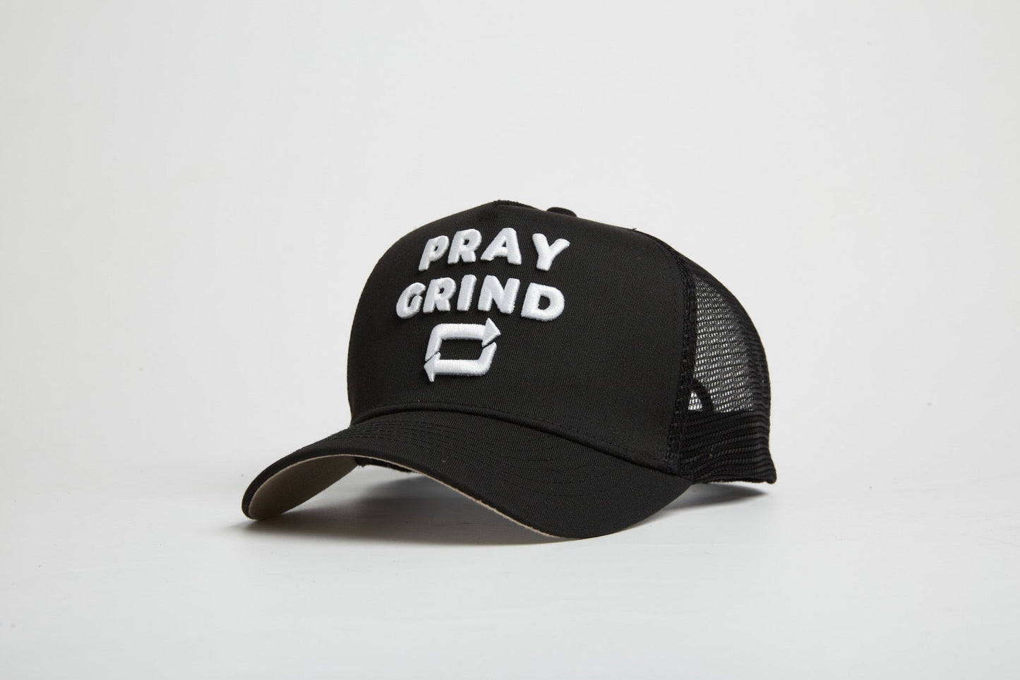 Pray Grind Repeat- Signature Series Black Mesh Snap-Back - Concordia Style Boutique