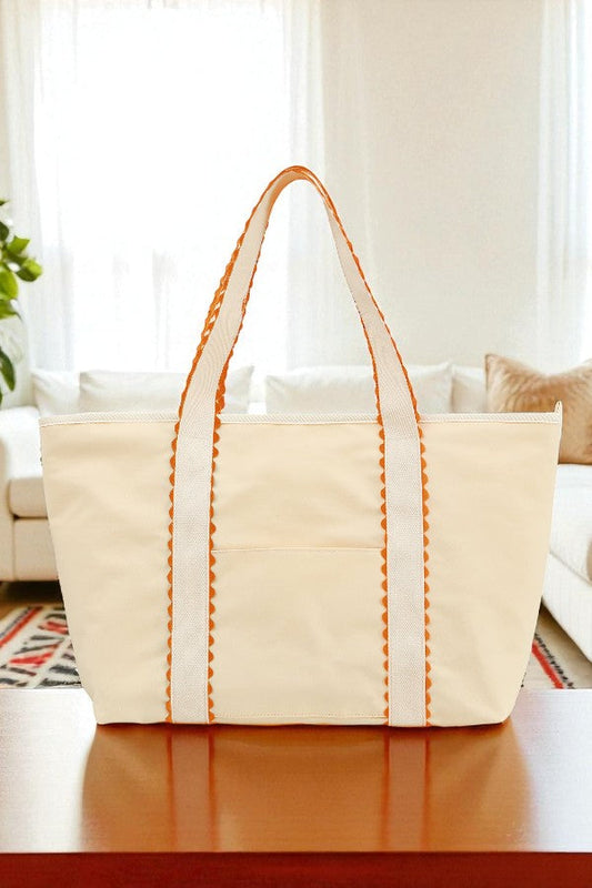 SC - ETA 7/21 - Tote-ally Ready Orange Rick Rack Trim Tote Bag