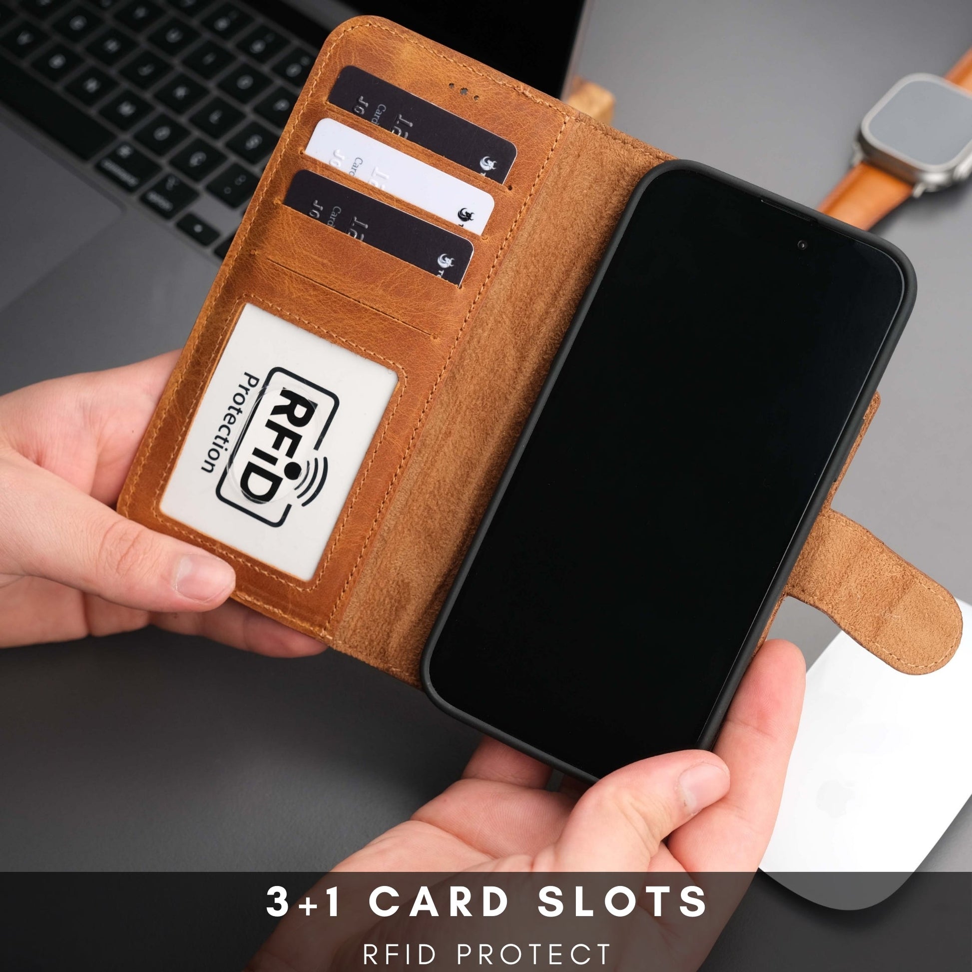 Casper Leather iPhone 14 Plus Wallet Case | MagSafe - Concordia Style Boutique