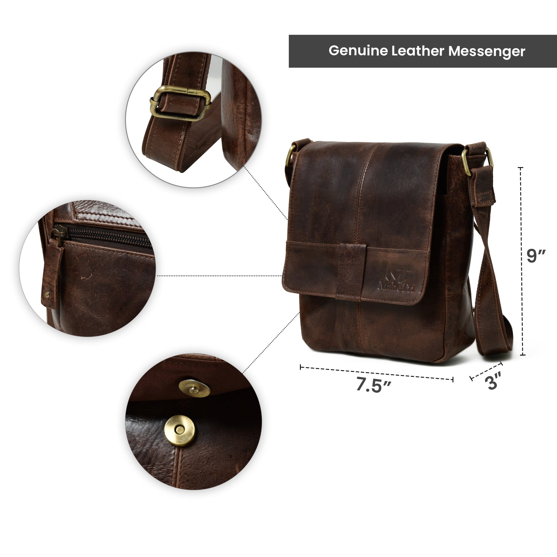 Brown Leather Crossbody Bag - Concordia Style Boutique