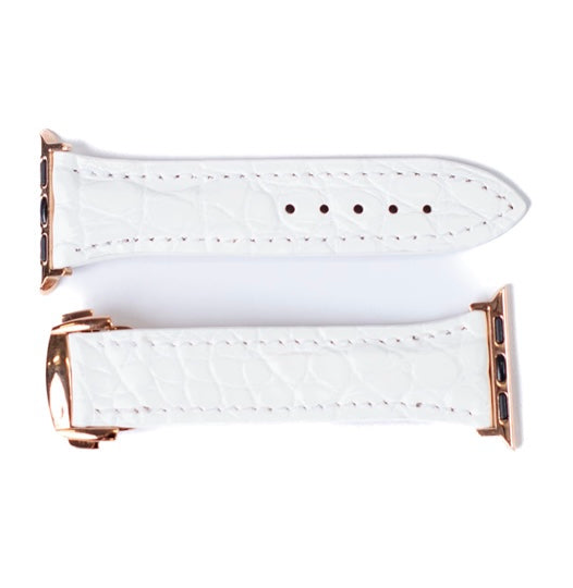 Apple Watch Band, White Matte Alligator