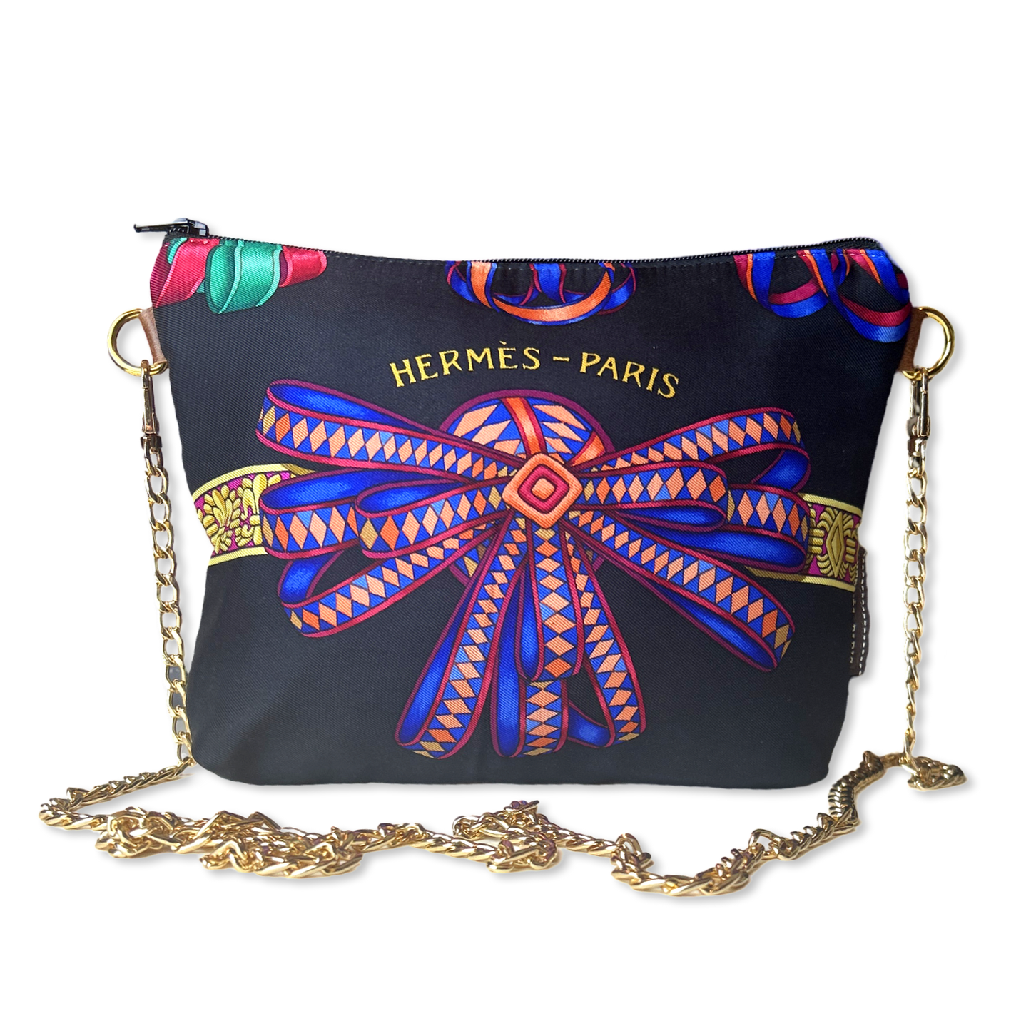 Rubans du Cheval Noir Vintage Silk Scarf Crossbody Bag