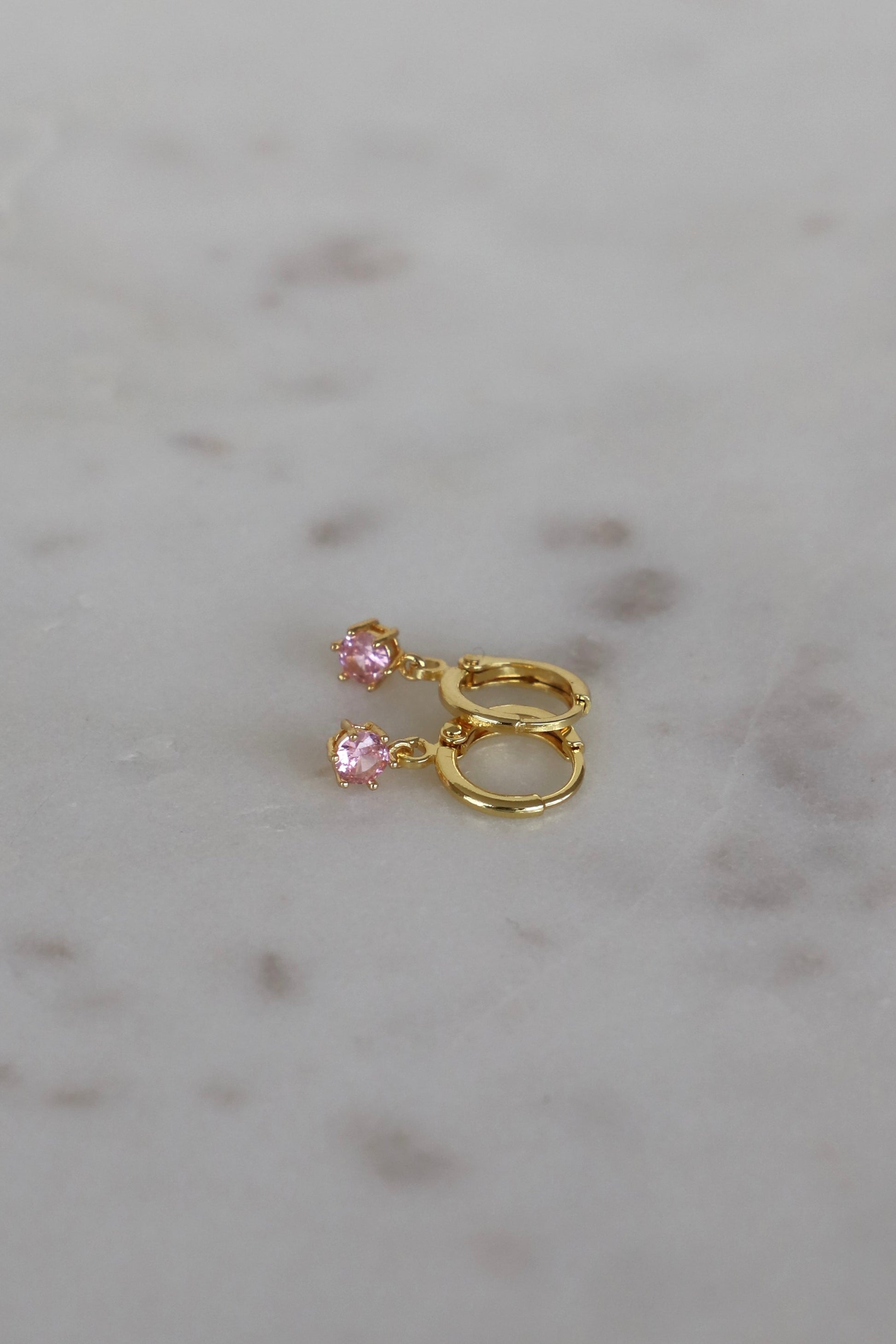 ROUND BIRTHSTONE HUGGIES - Concordia Style Boutique