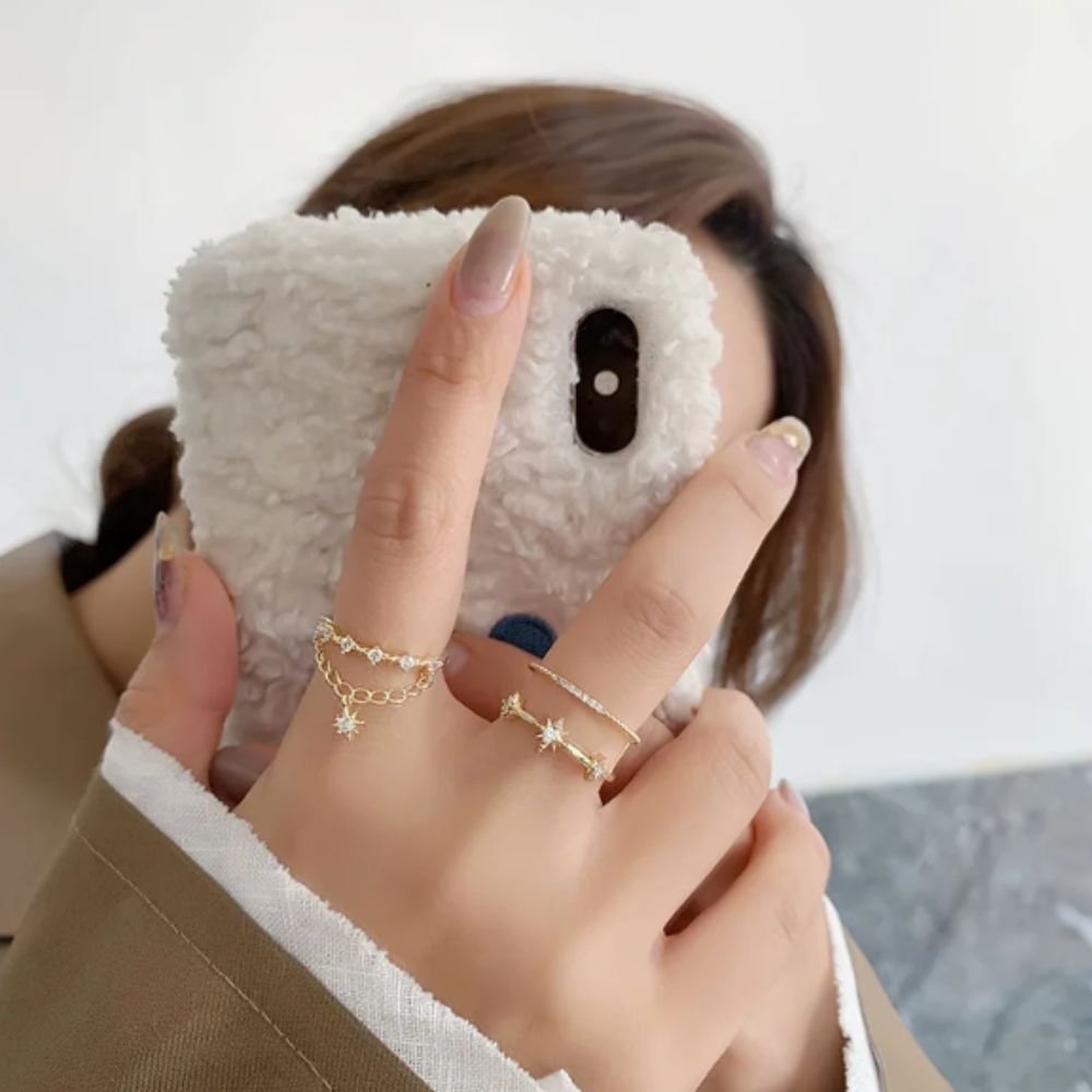 GOLD STAR RINGS SET (ADJUSTABLE) - Concordia Style Boutique