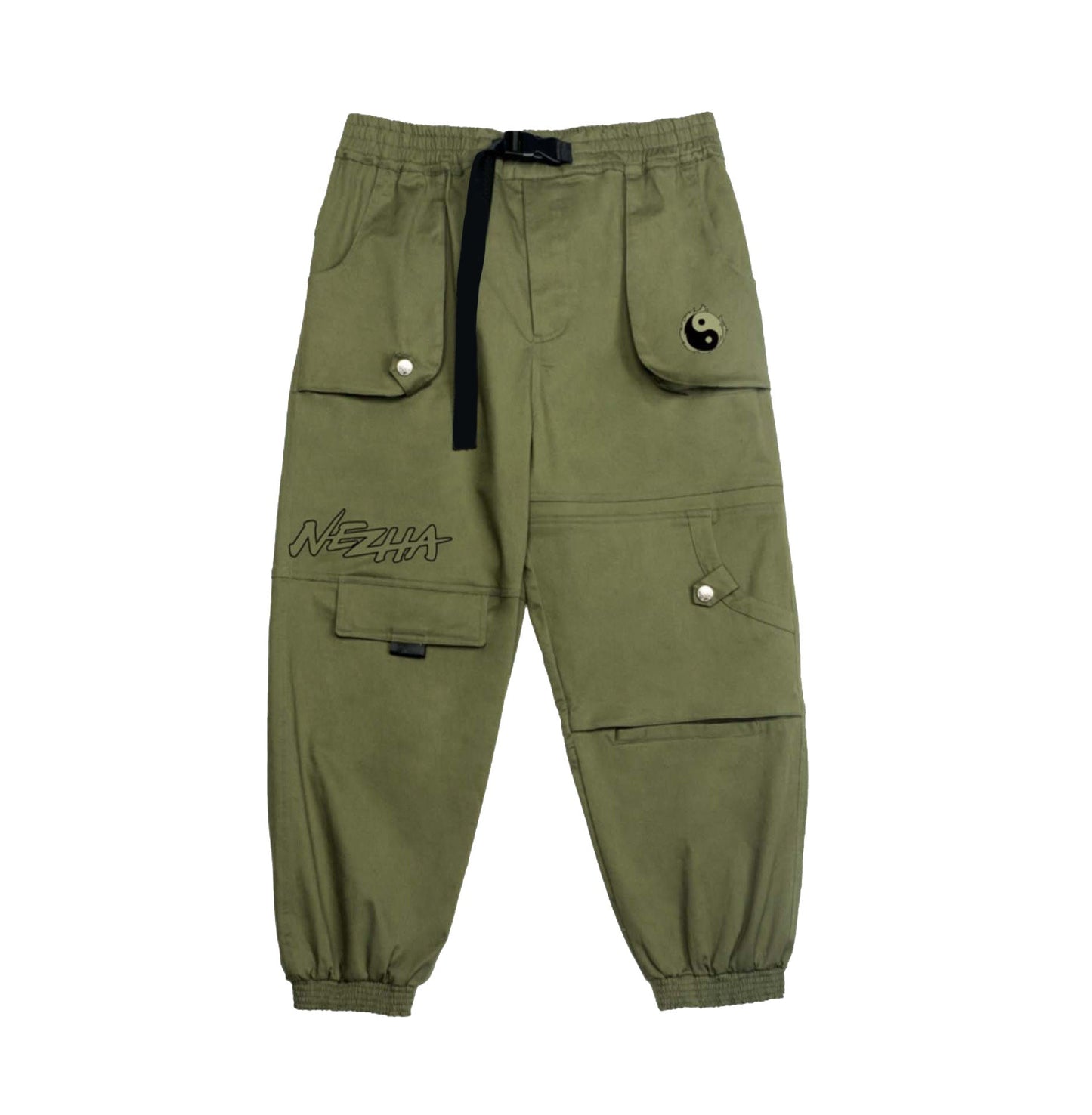 IBP332 Yin Yang Army Green Cargo Pants - Concordia Style Boutique