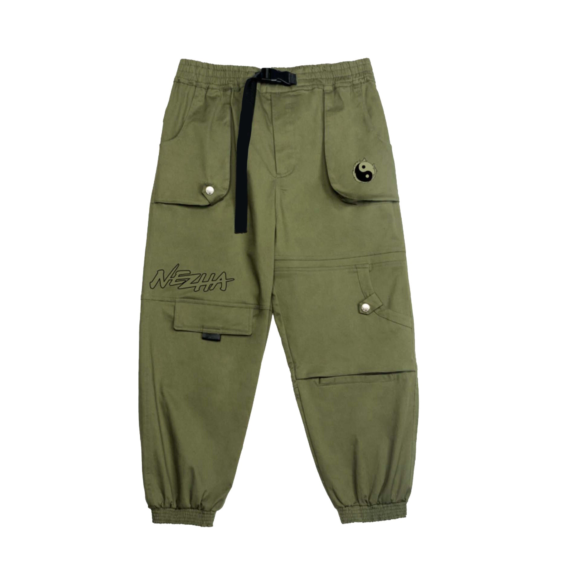IBP332 Yin Yang Army Green Cargo Pants - Concordia Style Boutique