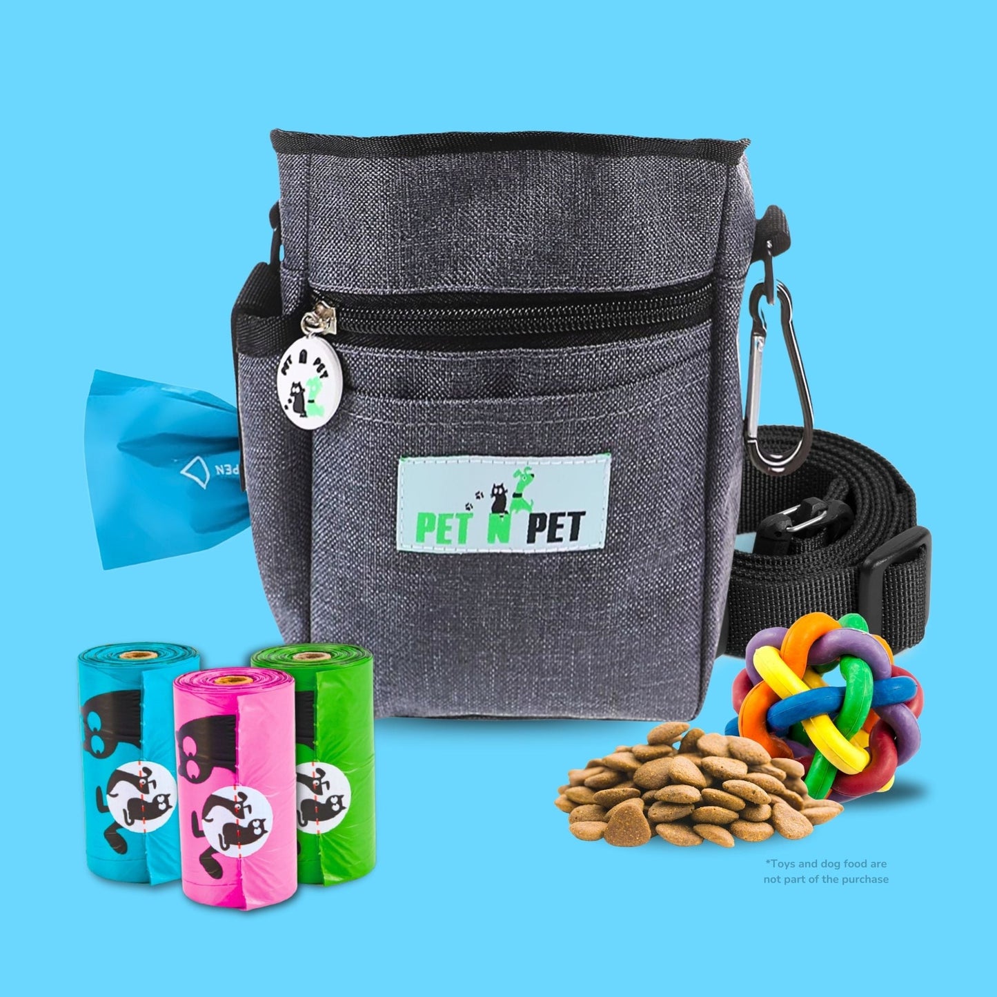 Dog Treat Pouch with 3 Rolls of Poop Bags