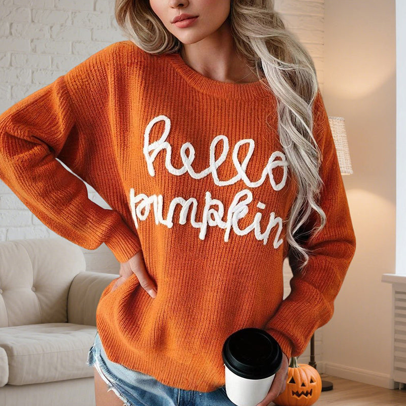 Women's Casual Round Neck Long Sleeve Pullover Tops