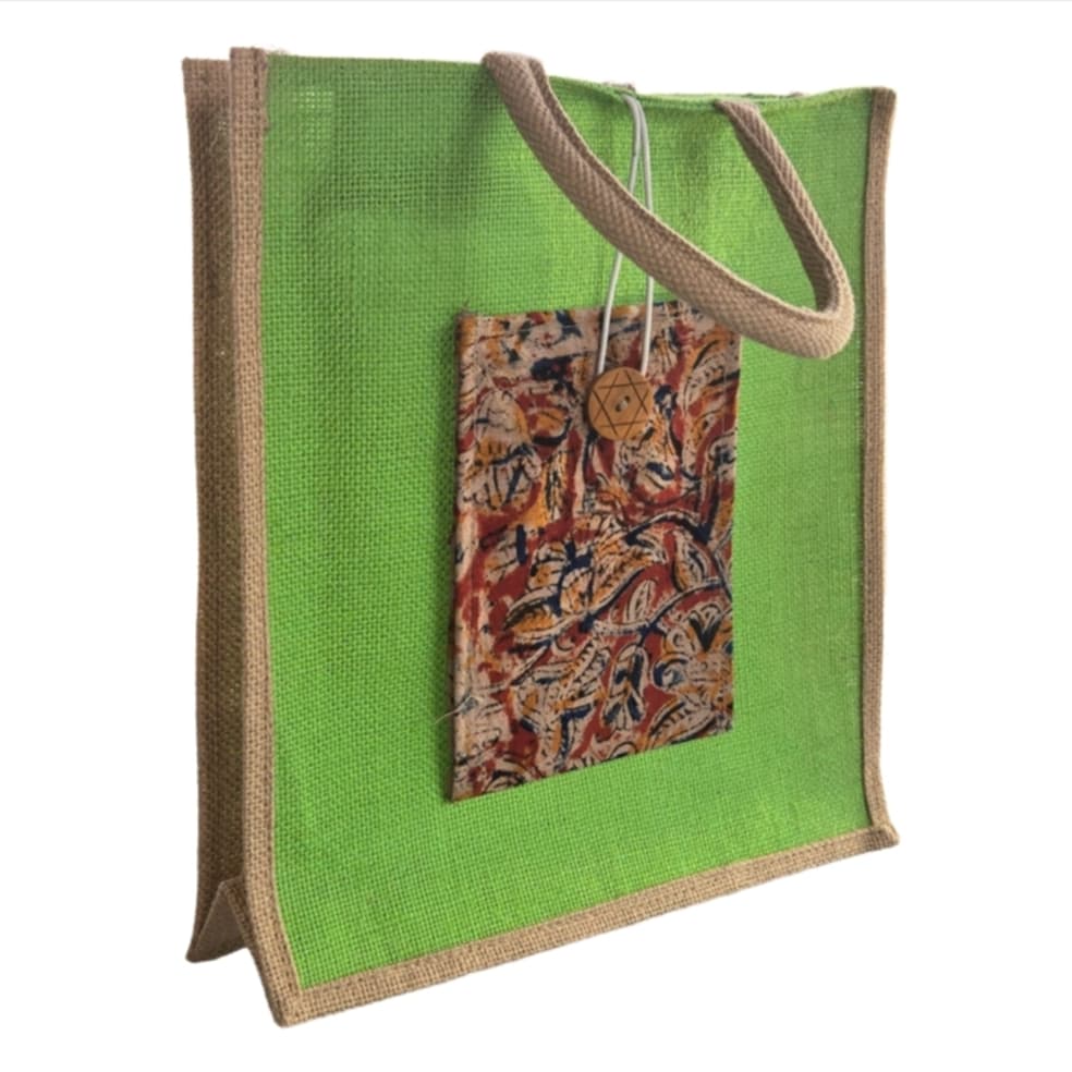 Vintage Style Jute Cotton Pocket Large Tote Shopping BAG Custom made