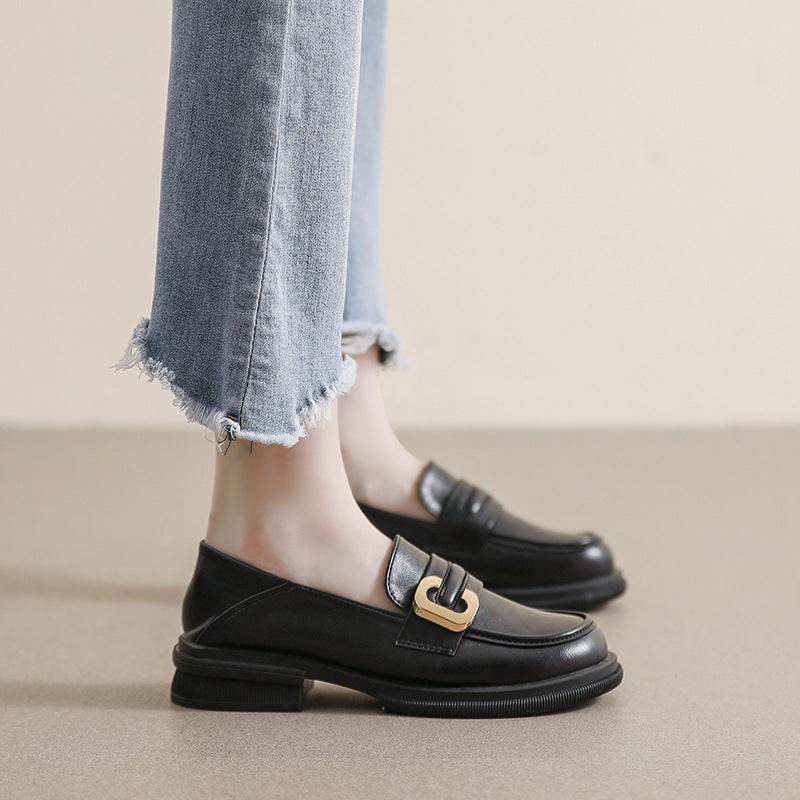 PU Leather Round Toe Loafers - Concordia Style Boutique