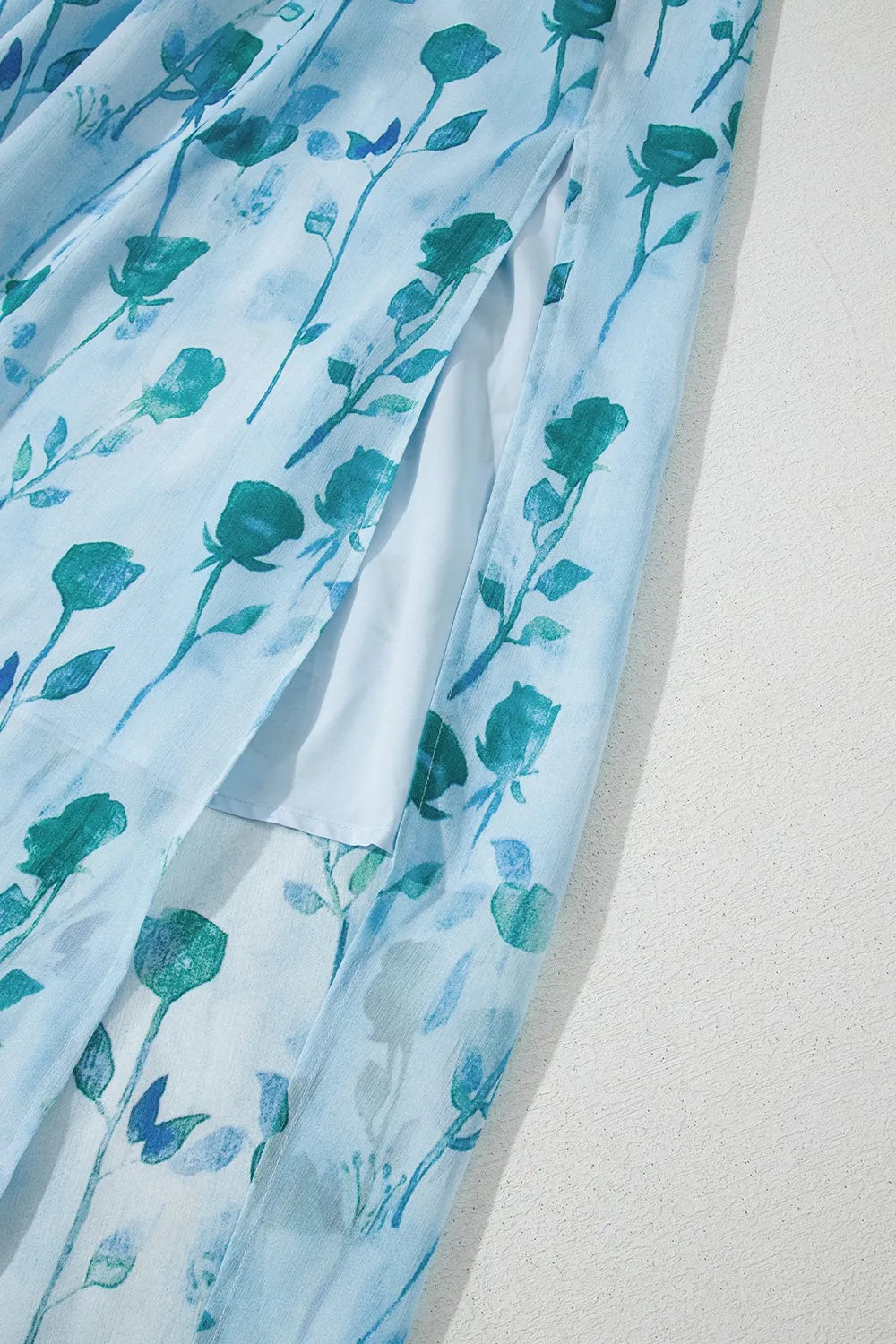 Floral Print Ruffled Side Slit Tube Top Maxi Dress - Concordia Style Boutique