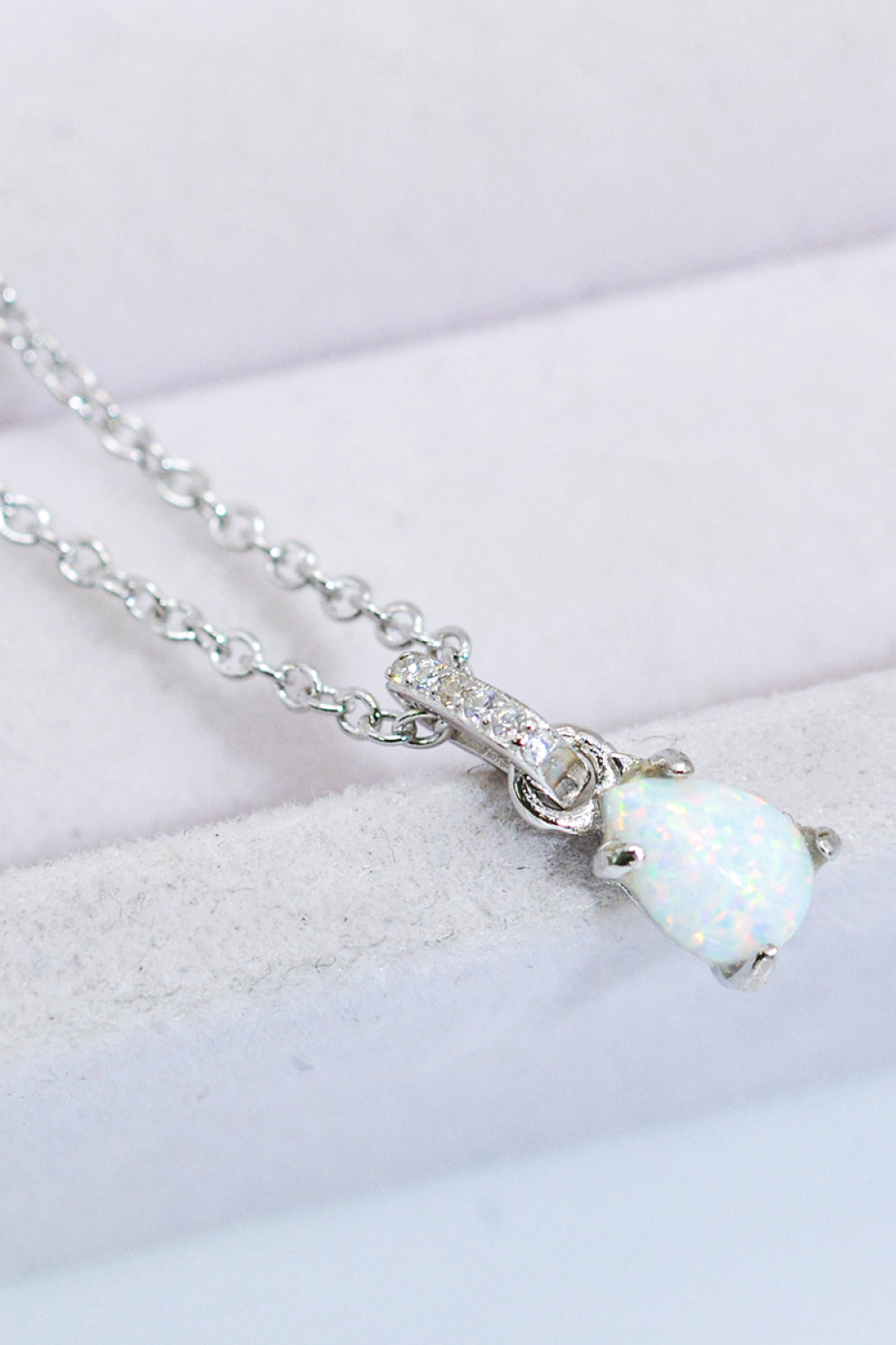 Opal Pendant 925 Sterling Silver Chain-Link Necklace - Concordia Style Boutique