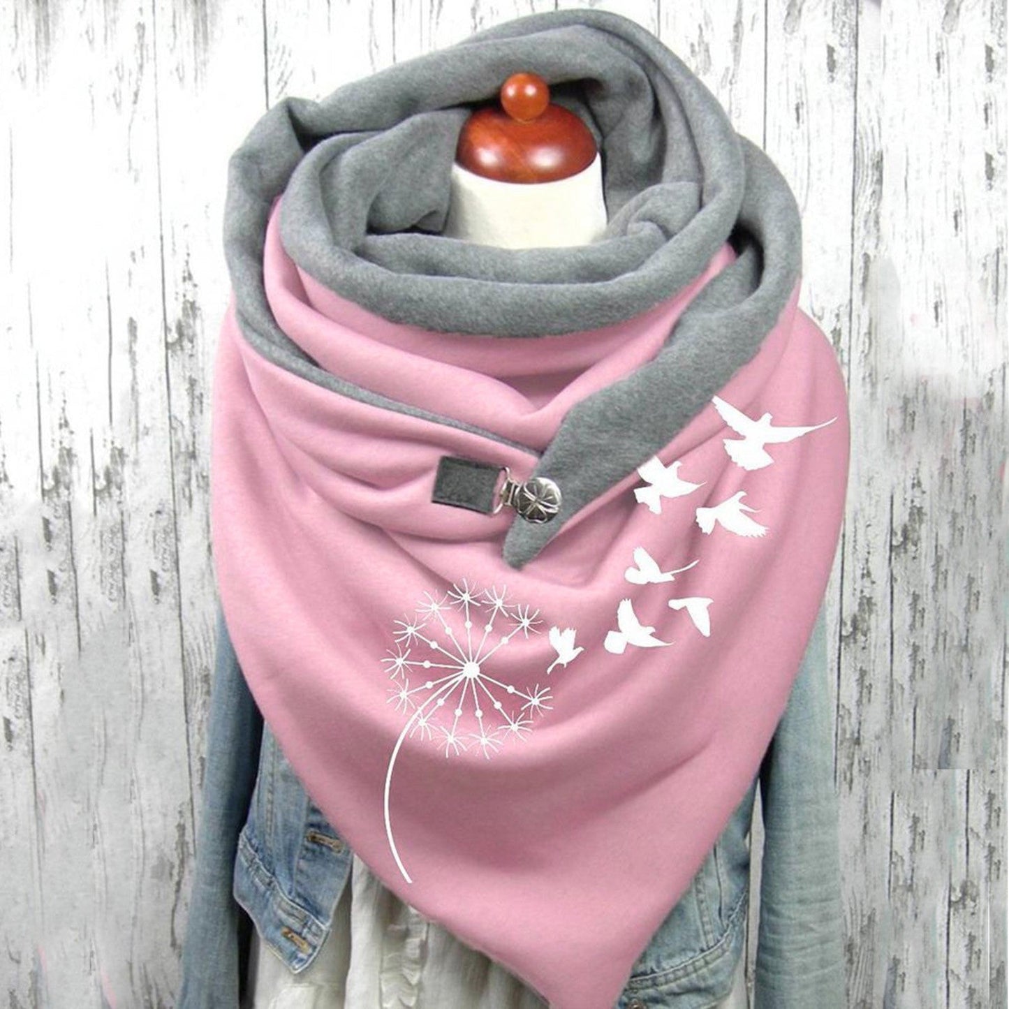 Women's Cotton Malaysia Warm Button Scarf