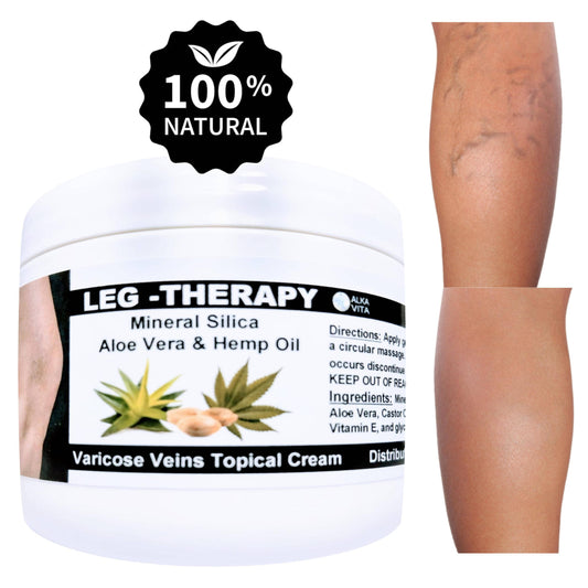 Varicose Vein Leg Therapy Relief Cream | Silica Hemp Seed Oil