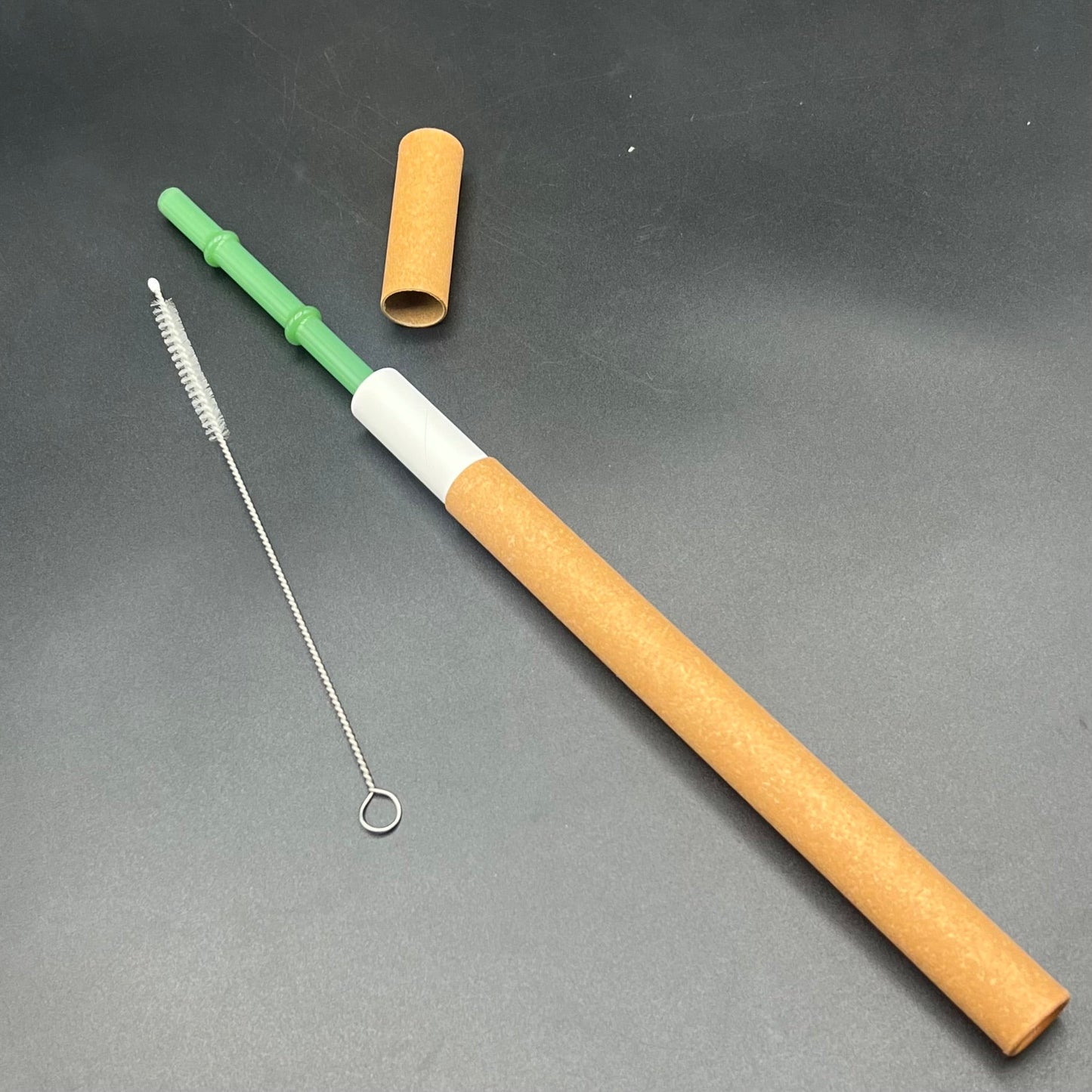 "Tiki Bamboo" 8" Reusable glass straw travel kit