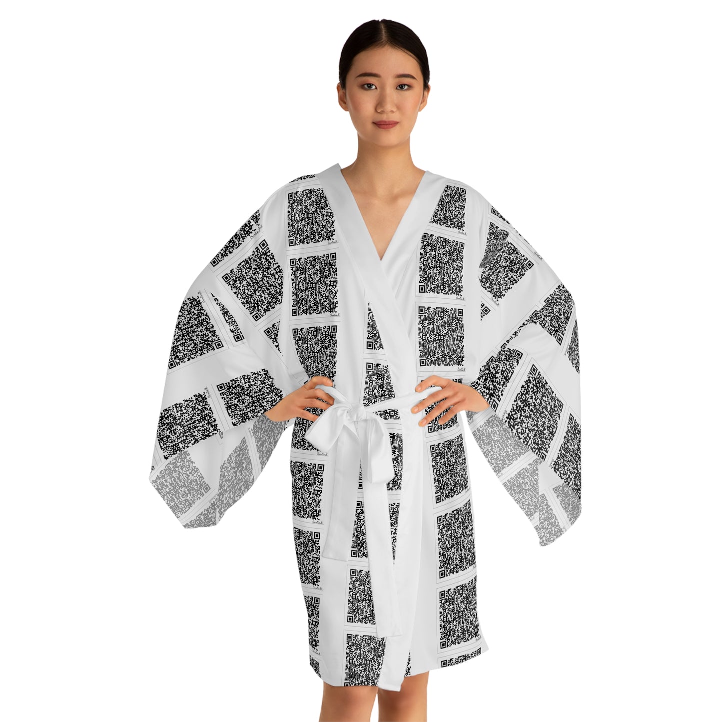 Long Sleeve Kimono Robe- "Scan Me" - Premium robe from Concordia Style Boutique - Just $53.48! Shop now at Concordia Style Boutique