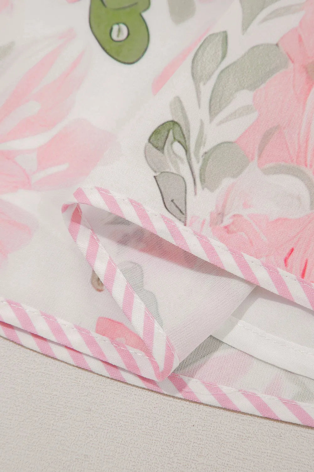 Floral Contrast Edge Layered Short Sleeve Mini Dress - Concordia Style Boutique