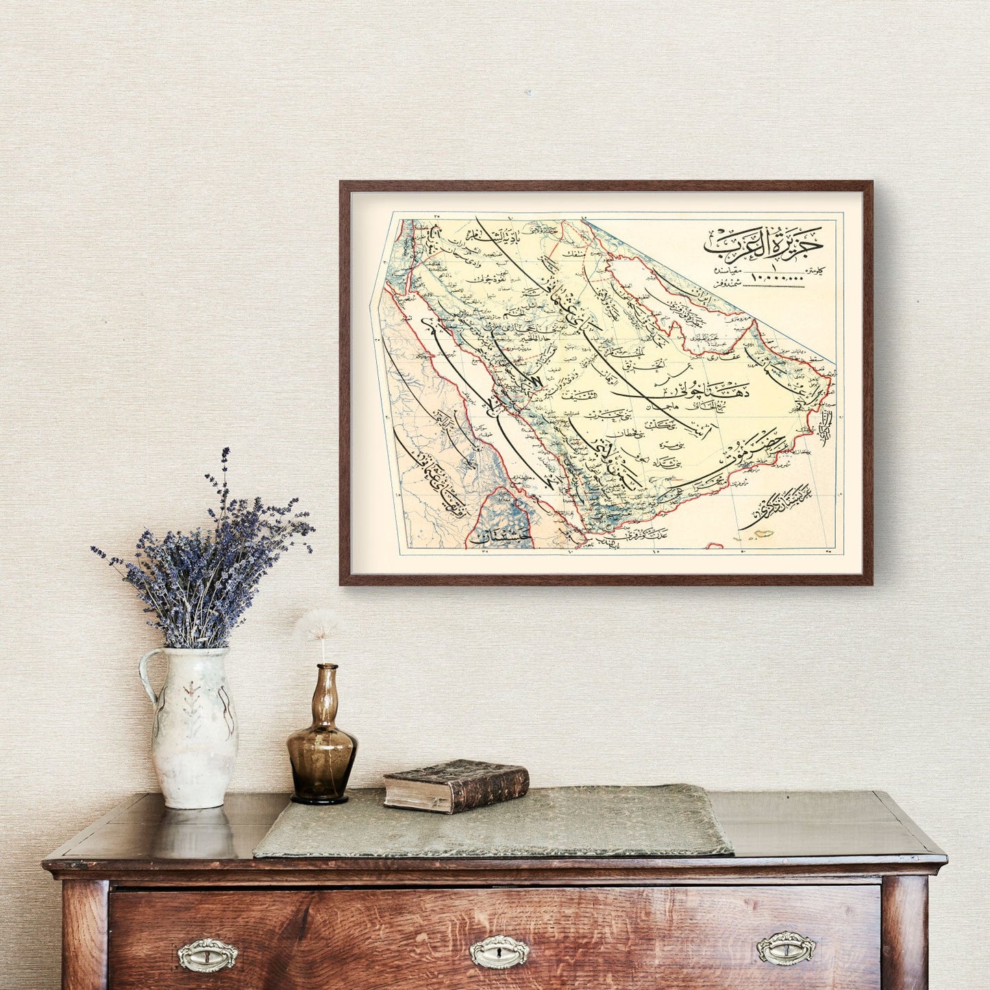 Vintage Map of Arabian Peninsula, 1909 - Concordia Style Boutique