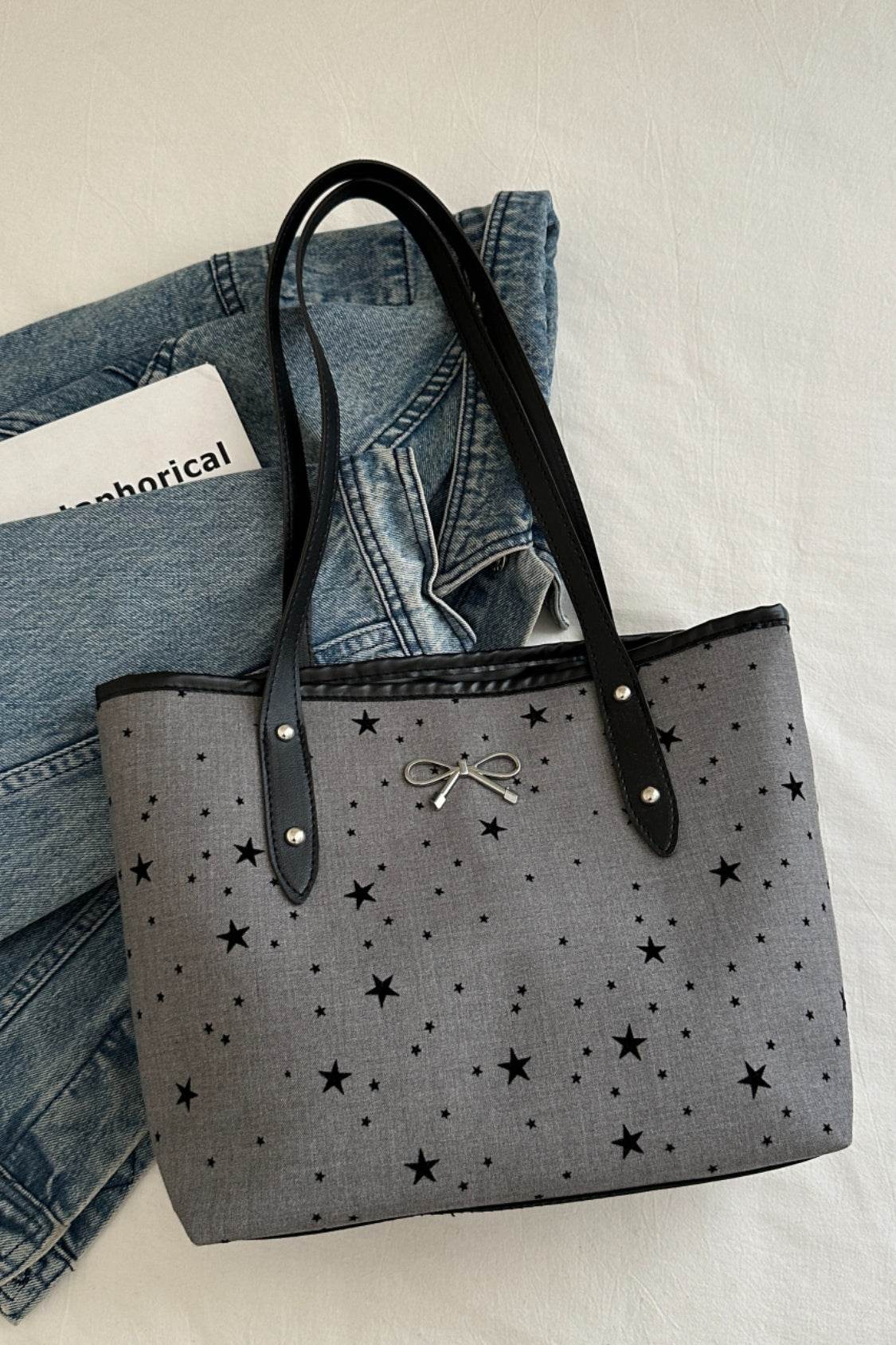Bow Trim Polyester Tote Bag - Concordia Style Boutique