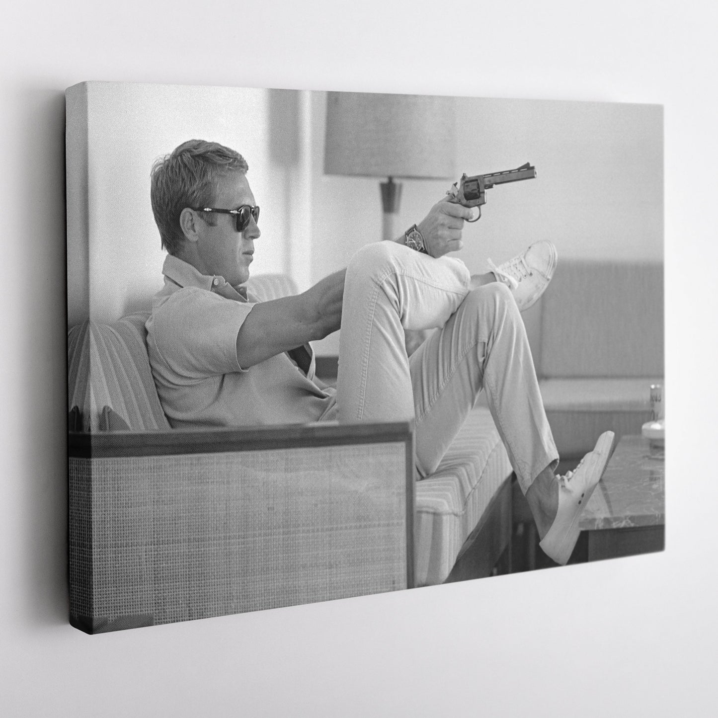 Steve McQueen's Revolver Canvas Art - Classic Movie Wall Decor Print