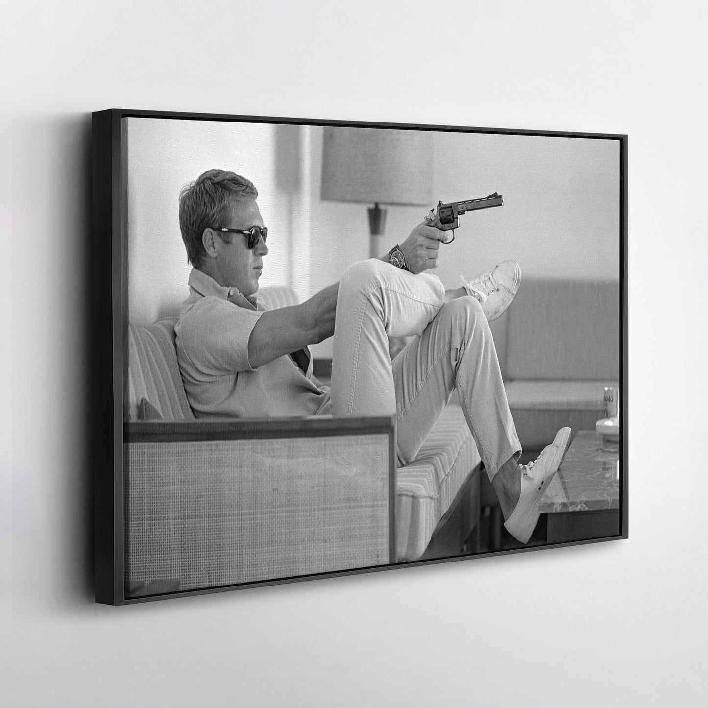 Steve McQueen's Revolver Canvas Art - Classic Movie Wall Decor Print