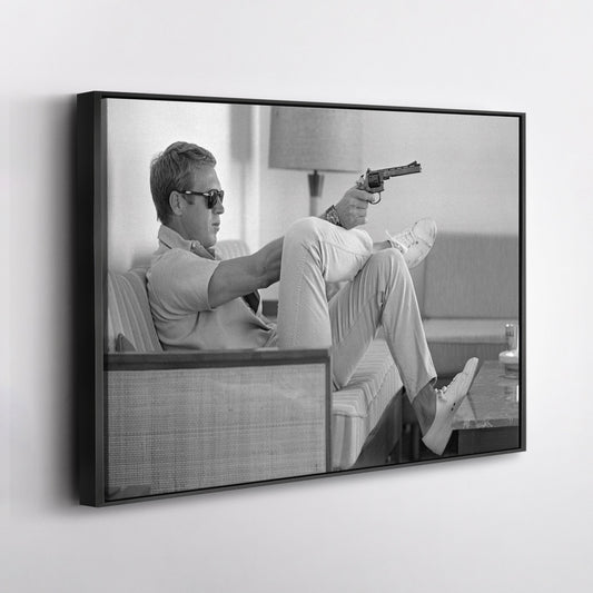 Steve McQueen's Revolver Canvas Art - Classic Movie Wall Decor Print