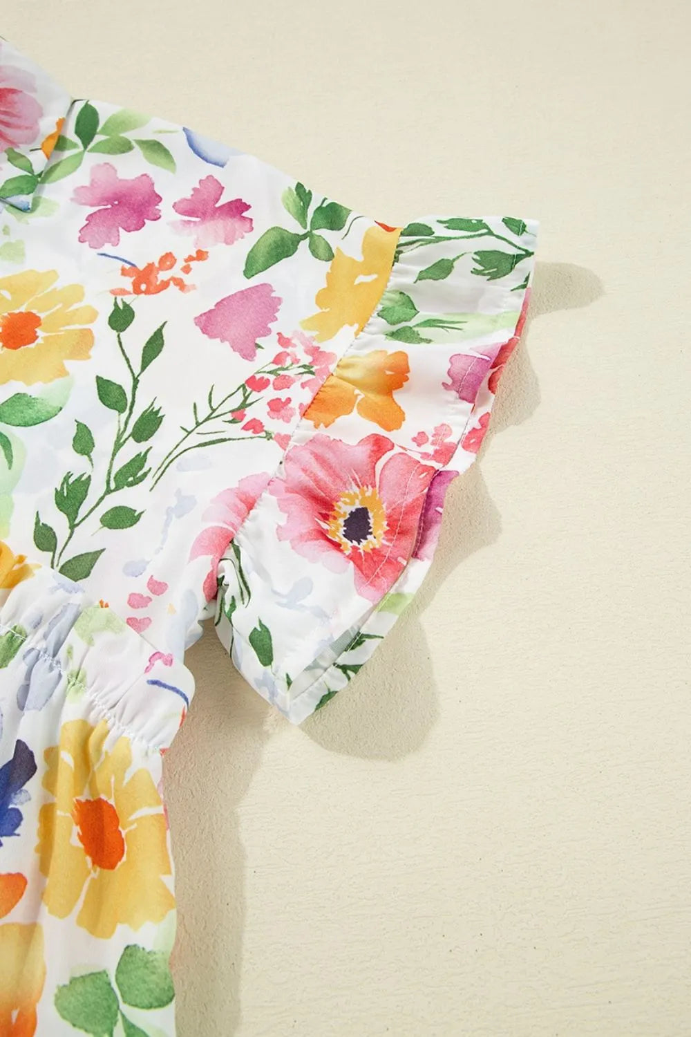 Floral Boxy Fit Ruffled Short Sleeve Blouse - Concordia Style Boutique